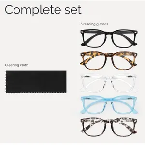 5 Pair Set 1.5 Reading Glasses for Women Blue Light Readers, Cheaters thumbnail 8