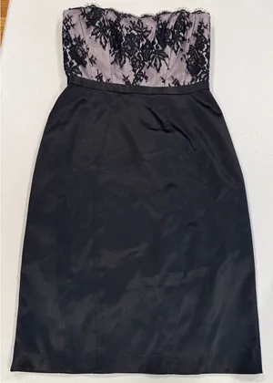 White House Black Market Dress Womens 2 Lace Satin Prom Party Going Out Travel thumbnail 1