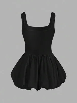 SheIn Women’s Black Sleeveless Bubble Hem Slip Dress thumbnail 5