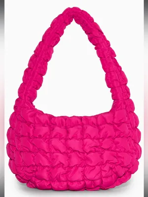 COS Quilted Mini Bag in Bright Pink Hobo Style thumbnail 1