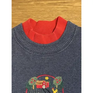 Vintage Gopher Sport‎ Mock Neck Sweatshirt Women's Large Purple Farm Embroidery thumbnail 7