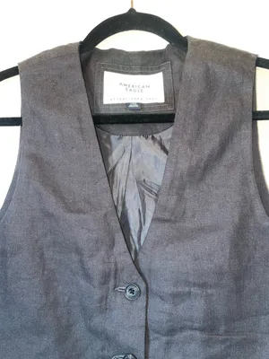 American Eagle Outfitters Gray Tailored Vest thumbnail 2