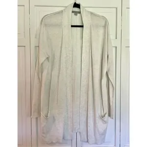 Jana ribbed oatmeal long open cardigan size m White Size M thumbnail 2
