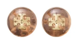 NWOT Tory Burch Resin Logo Stud Earring thumbnail 1