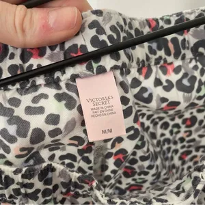 Victorias Secret leopard pajama shorts w lace trim MED thumbnail 4