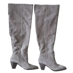 Vince Camuto Grey Suede Over The Knee Boots Pointed Toe Cone Heel 5 Wide Calf thumbnail 3