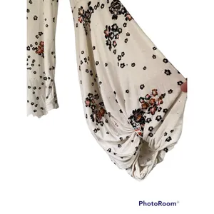 Free People To the Tropics Blouson Sleeve Top Cream Floral Size Large L thumbnail 5