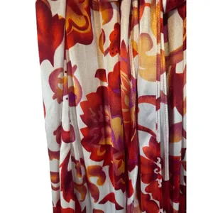 Red & White Strapless Floral Formal Belted Waist Knee Length Dress Women Sz S thumbnail 5
