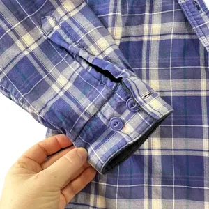 L.L. Bean Purple Plaid Fleece Lined Flannel Shirt Jacket Outdoor Cabincore‎ Cozy thumbnail 7