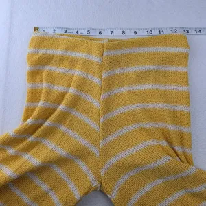 Zara Women Yellow White Striped Knit Wide Leg Pants High Rise Boho Summer Small thumbnail 6