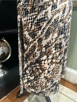 Anthropologie Square‑Neck Snakeskin Print Slip Dress – Spaghetti Straps – XS thumbnail 5