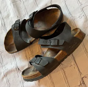 Birki's by Birkenstock "Panama" Ankle Strap Sandals 40 Black Hippie Bohemian thumbnail 1