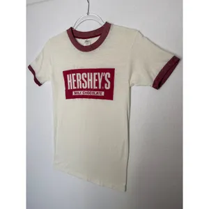 Vintage 90s Hershey’s Milk Chocolate Ringer Tee USA Made Slim Fit Small thumbnail 8