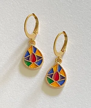Handmade earrings stained glass look Kawaii dangle earrings unisex NEW🖤🌙 thumbnail 2
