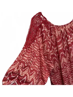 French Laundry Red and White Crochet Sleeves Blouse Plus Size 3X thumbnail 4