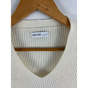 Nine West Ribbed Long Sleeve Fitted Stretch Knit Top Size Small thumbnail 2