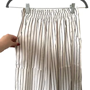 LUSANA Clara Striped Wide Leg Pant NWT Small‎ thumbnail 4
