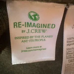 J.Crew Re-Imagined Open Front Cardigan Sweater Small Olive Green 100% Cotton thumbnail 6