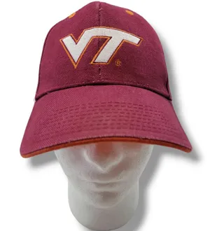 Signatures Apparel Virginia Tech Hokies Hat OSFM - Unisex Strap Back Cap Embroidered thumbnail 1