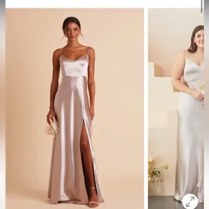 Birdy Grey Satin Taupe Jay Maxi Dress Medium thumbnail 4