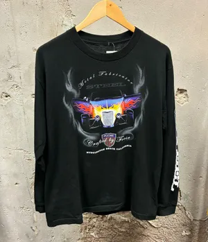 Vintage Y2K Huntington Beach Steel Sleeve Hit Car T-Shirt Chris Foose Large L thumbnail 1