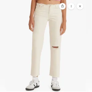 Levi's Women's Size 12 Wedgie Straight-Leg Ripped Waist Jeans White thumbnail 2