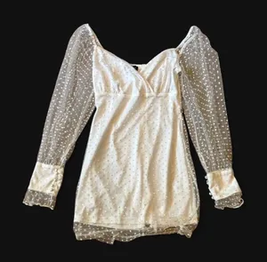 White Sheer Polka Dot Dress thumbnail 1