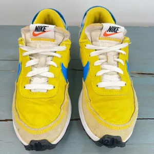 Nike Waffle One Yellow Blue Suede Mesh Sneakers DH9523-700 Womens 6.5 thumbnail 9