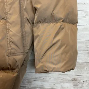 Zara Womens M Jacket Down Puffer Bronze‎ Brown Hooded Oversized Long EUC Pockets thumbnail 8