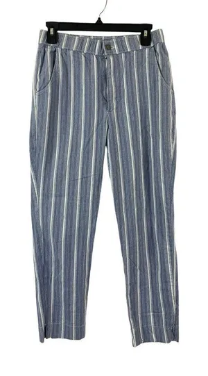 Hollister Women's Blue & White Stripe Pants thumbnail 1