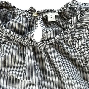 J.Crew Striped Ruffle Flutter Sleeve Cotton Blouse | Women's Medium thumbnail 4