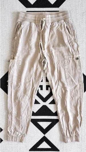 Aerie High Rise Essential Cargo Jogger Pants in Khaki Small thumbnail 1
