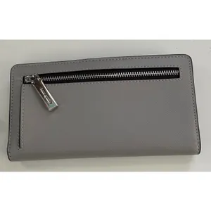 Kate Spade Staci Slim Bifold Wallet Nimbus Grey Colorblock‎ Saffiano Leather NEW thumbnail 2