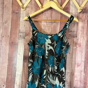 Believe Teal Floral And Animal Print Midi Dress Size‎ 8 thumbnail 3