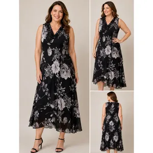 Spenser‎ Jeremy Silk Floral Maxi Dress Black White Beaded Cowl Neck Sz 6 thumbnail 2