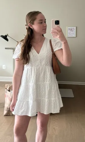 White Eyelet Zara Mini Dress thumbnail 1