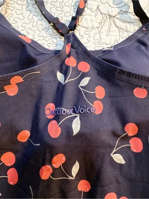 💥NWT Outdoor Voices Exercise Dress Very Cherry Navy Shorts UPF 50+ XS🧡 thumbnail 9