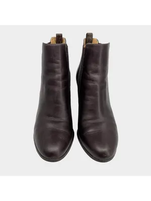 MICHAEL Michael Kors Lottie Chocolate Brown Leather Heeled Ankle Booties Size 8 thumbnail 2