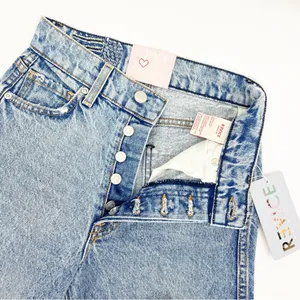 Revice Denim Frontrunner High Rise Distressed Straight Leg Jeans Grand Prix Light Wash thumbnail 9