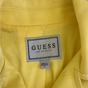 Guess Faux Leather Moto Jacket 3/4 Sleeves Size S Yellow thumbnail 2