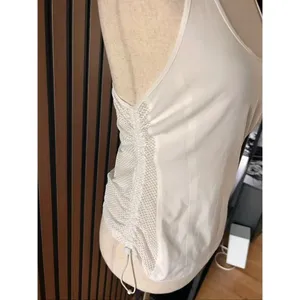 Athleta white mesh shirt workout side crunch size XS thumbnail 2