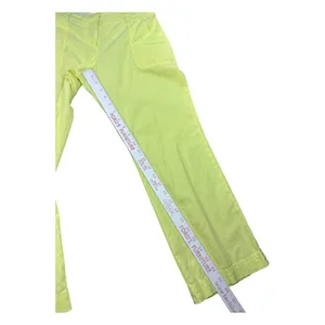 New York & Company Cropped Linen Cotton Pants Bright Yellow-Green Size 10 thumbnail 6