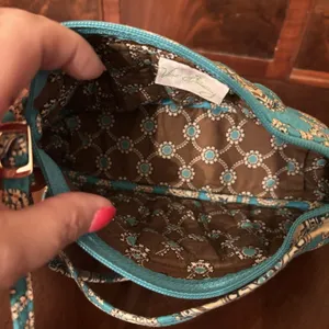 Vera Bradley Frannie Hipster Crossbody‎ Bag Totally Turquoise Paisley thumbnail 7