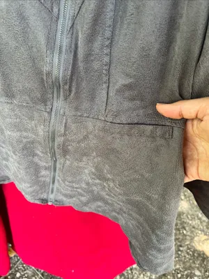 Miilla Clothing Taupe Suede-Look Asymmetrical Zip Jacket thumbnail 5