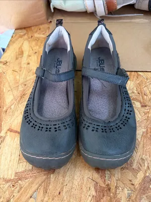 JBU Teal Perforated Mary Jane Flats thumbnail 2