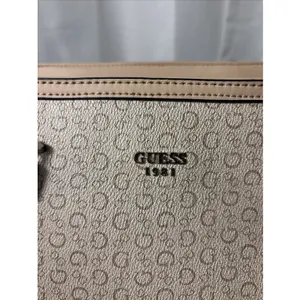 Guess Handbag Purse‎ Satchel Beige Tan 1981 Rope Handle Design Classic thumbnail 2