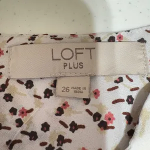 Loft Womens Peasant Boho‎ Tunic Top 26 Cream Floral Smocked Romantic Cottagecore thumbnail 4