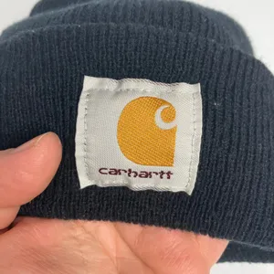 Carhartt black beanie stocking‎ hat one size fits all gender neutral trendy thumbnail 2