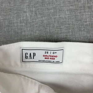 Gap Girlfriend Jeans Womens 25 White Mid Rise Relaxed Ankle Stretch Denim Casual thumbnail 8