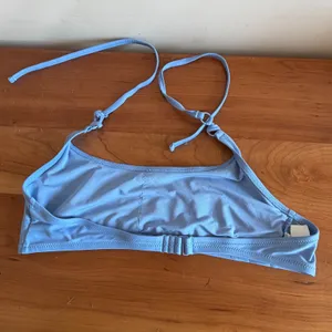 Aerie Light Blue Halter Bikini Top‎ Adjustable Straps Size Large thumbnail 4
